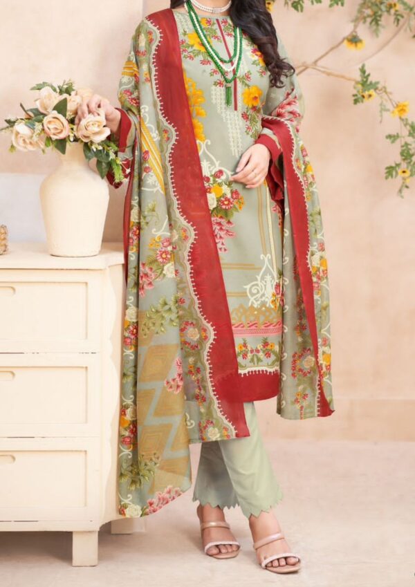 Fully stitched kurta for sizes up to 44, stylish and comfortable ethnic wear for women, featuring soft cotton fabric and a Pakistani Karachi print.