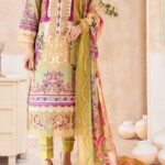 Fully stitched kurta for sizes up to 44, stylish and comfortable ethnic wear for women, featuring soft cotton fabric and a Pakistani Karachi print.