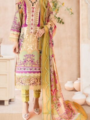 Fully stitched kurta for sizes up to 44, stylish and comfortable ethnic wear for women, featuring soft cotton fabric and a Pakistani Karachi print.