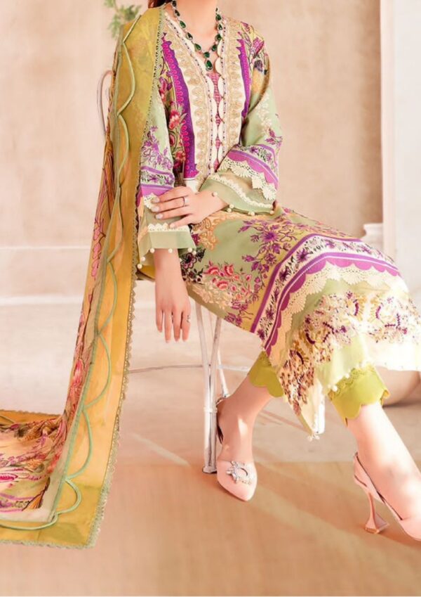 Fully stitched kurta for sizes up to 44, stylish and comfortable ethnic wear for women, featuring soft cotton fabric and a Pakistani Karachi print.