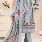 Fully stitched kurta for sizes up to 44, stylish and comfortable ethnic wear for women, featuring soft cotton fabric and a Pakistani Karachi print.