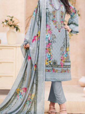 Fully stitched kurta for sizes up to 44, stylish and comfortable ethnic wear for women, featuring soft cotton fabric and a Pakistani Karachi print.