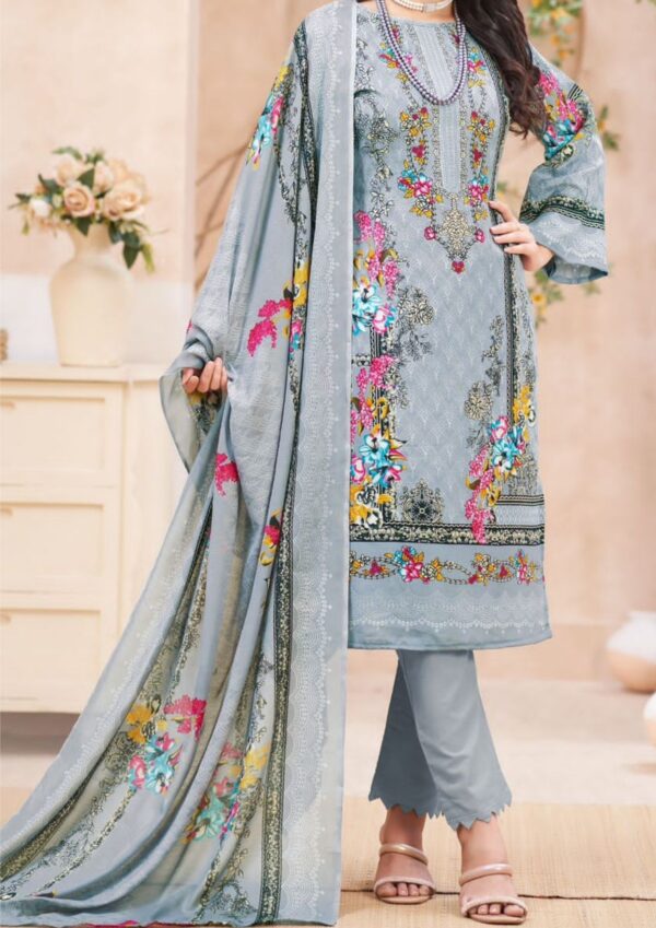 Fully stitched kurta for sizes up to 44, stylish and comfortable ethnic wear for women, featuring soft cotton fabric and a Pakistani Karachi print.
