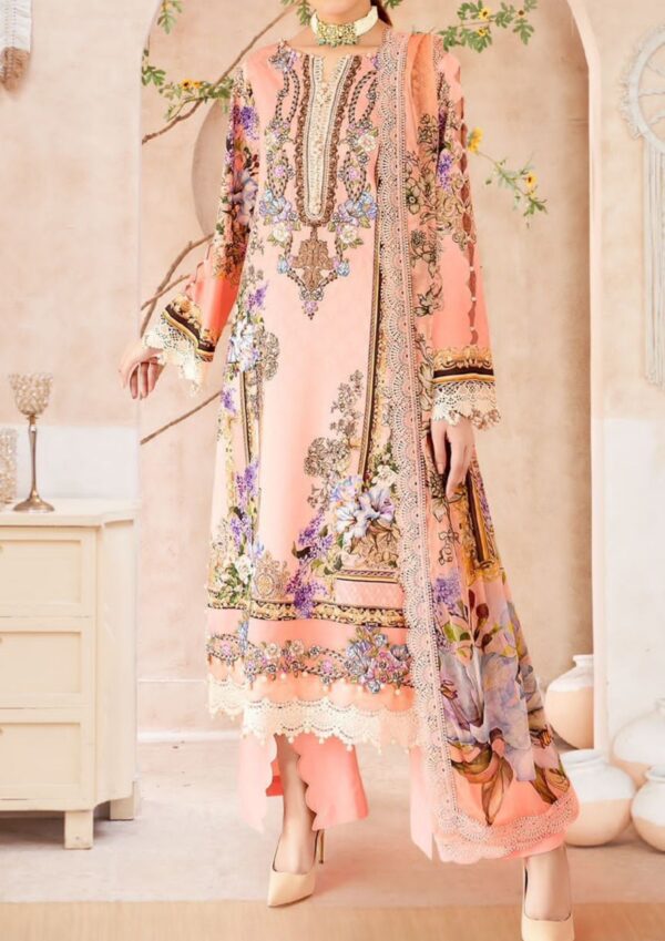 Fully stitched kurta for sizes up to 44, stylish and comfortable ethnic wear for women, featuring soft cotton fabric and a Pakistani Karachi print.