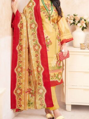 Fully stitched kurta for sizes up to 44, stylish and comfortable ethnic wear for women, featuring soft cotton fabric and a Pakistani Karachi print.