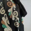 Elegant Black Abaya with Green Embroidery – stylish free size abaya perfect for casual and formal occasions. Soft breathable fabric. Buy online at ₹2,199