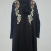 Elegant Black Abaya with Green Embroidery – stylish free size abaya perfect for casual and formal occasions. Soft breathable fabric. Buy online at ₹2,199