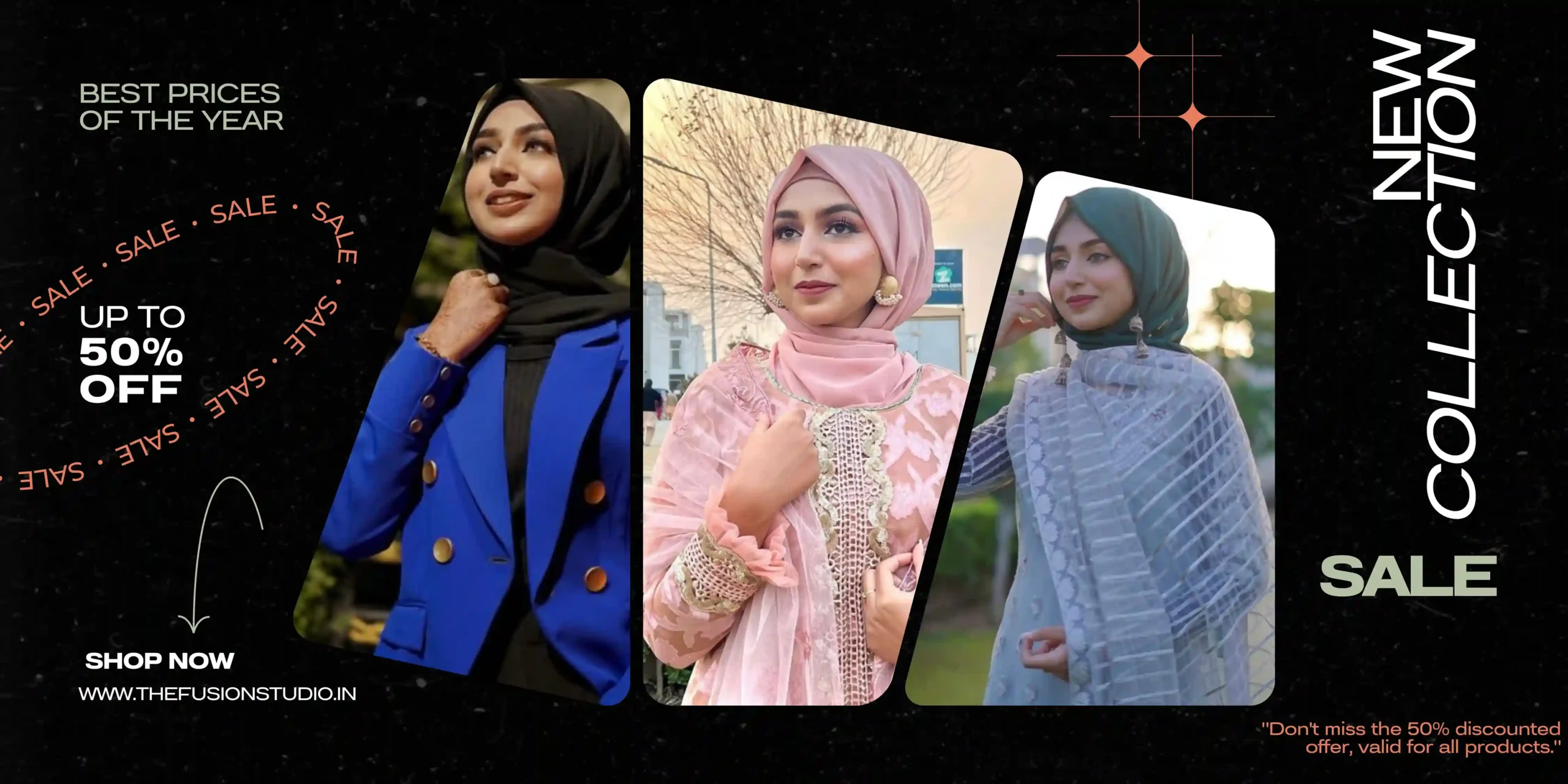✨ Discover The Fusion Studio – Your trusted destination for Pakistani suits, designer abayas, and luxury hijabs ✨