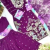 “Party Wear Chinon Suit Set new launch with heavy embroidery, sequin work, pure Chinon silk dupatta and sharara”